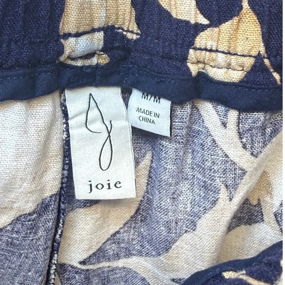 Joie Floral Linen Set Sleeveless Top and Wide Leg‎ Pants Relax Vaca Luxe Size M